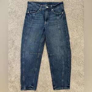 H&M Barrel Jeans Midrise Dark Wash